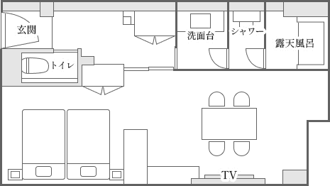 プレミアム和モダン客室の間取り図